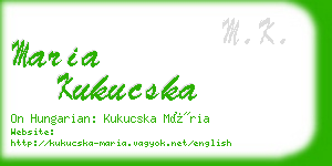 maria kukucska business card